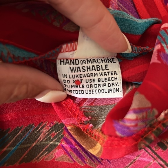 Adolph Schuman for Lilli Ann Women's Red and Colorful Silky 2-Piece Skirt Set - Picture 9 of 9